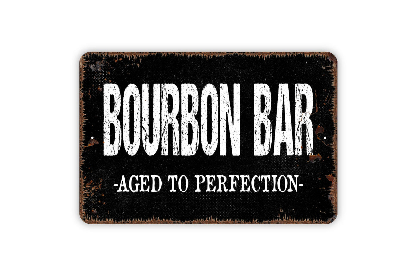 Bourbon Bar Sign - Pub Tavern Saloon Man Cave Lounge Farmhouse Contemporary Modern Wall Art Metal Sign