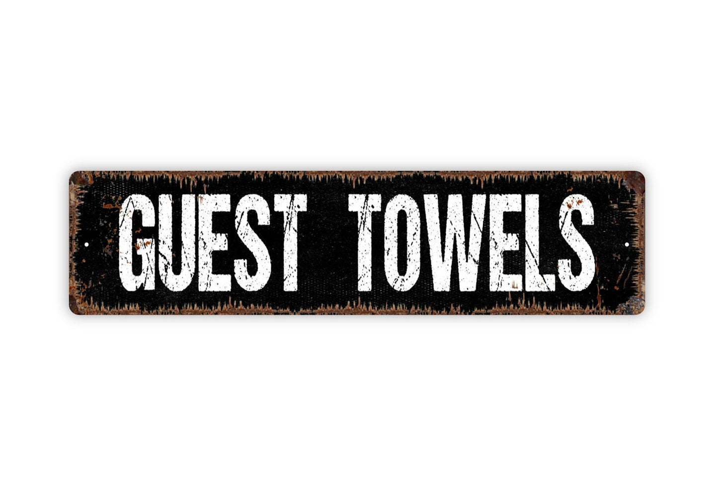 Guest Towels Sign - Bathroom Restroom Bed And Breakfast Swimming Pool Clean Dirty Beach Rustic Street Metal Sign or Door Name Plate Plaque