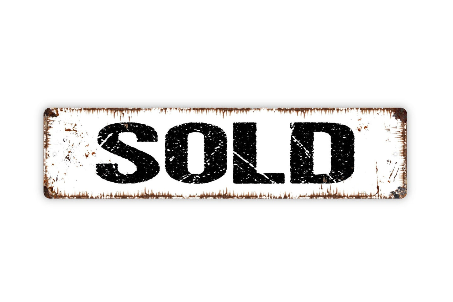 Sold Sign - Real Estate Agent Gift Broker Closing For Sale Ad Rustic Street Metal Sign or Door Name Plate Plaque