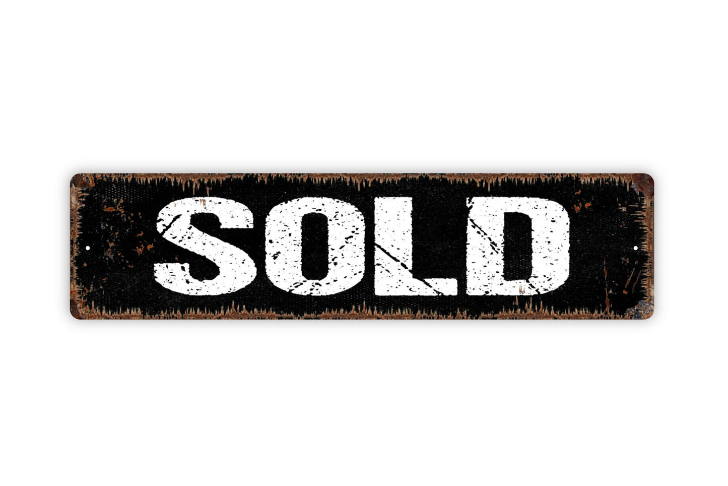 Sold Sign - Real Estate Agent Gift Broker Closing For Sale Ad Rustic Street Metal Sign or Door Name Plate Plaque