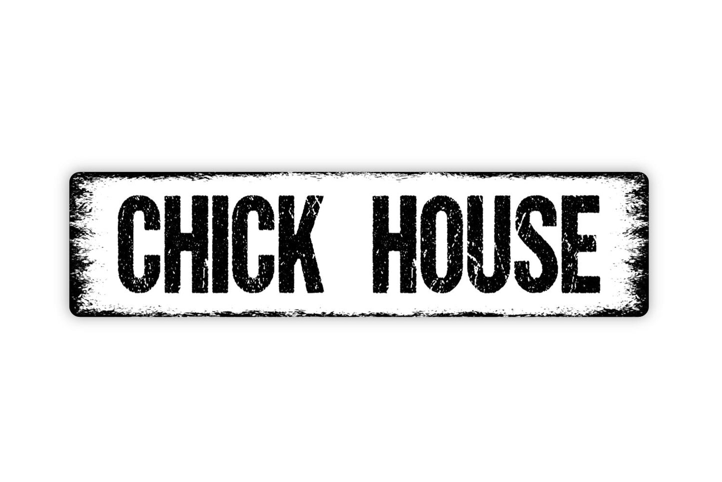 Chick House Sign - Hen Chicken Eggs Rooster Eggs Rustic Street Metal Sign or Door Name Plate Plaque