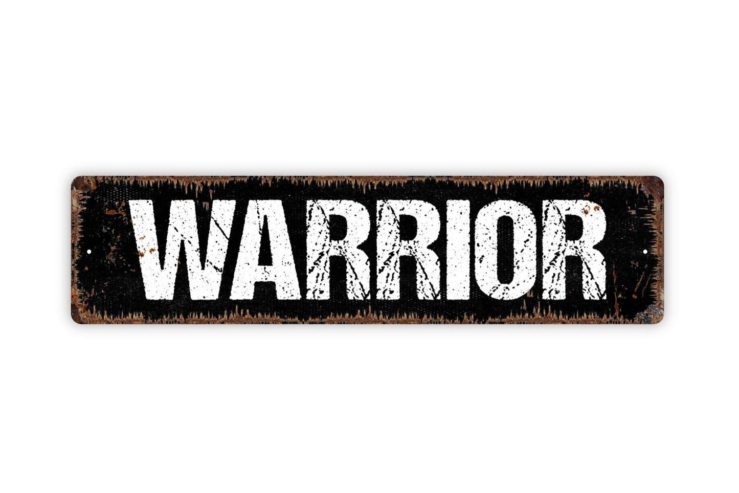 Warrior Sign - Prayer Warrior Man Of God War Room Pray Praise Corner Rustic Street Metal Sign or Door Name Plate Plaque