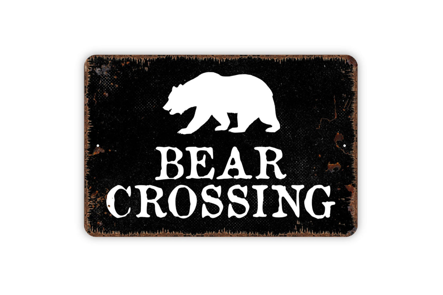 Bear Crossing Sign - Metal Indoor or Outdoor Wall Art