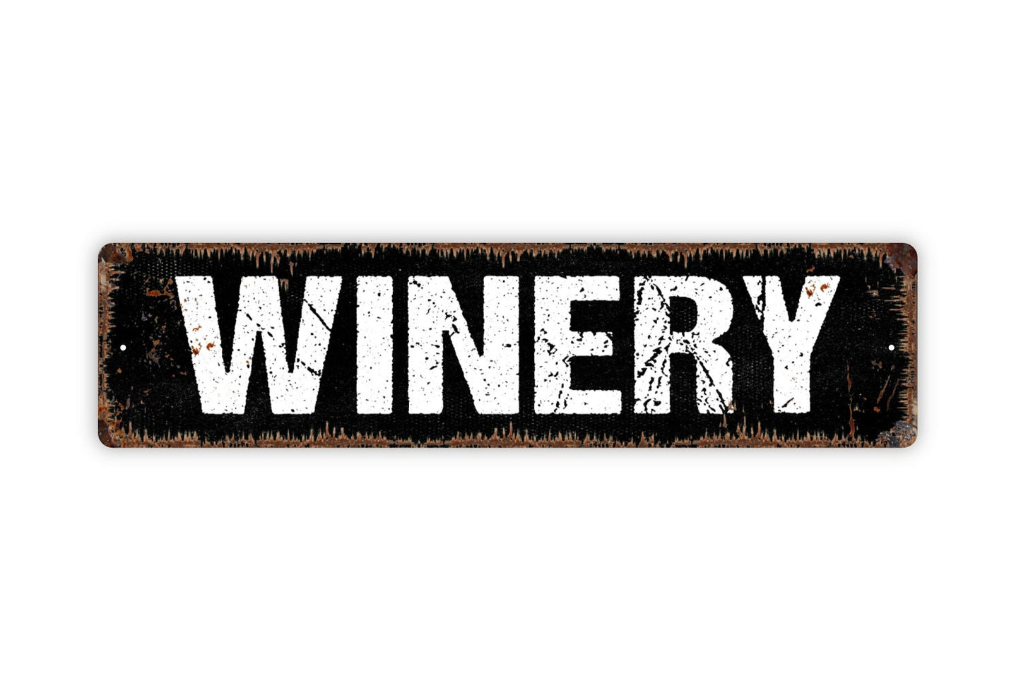 Winery Sign - Wine Vineyard Cork Bottle Drink Pour Grapes Rustic Street Metal Sign or Door Name Plate Plaque