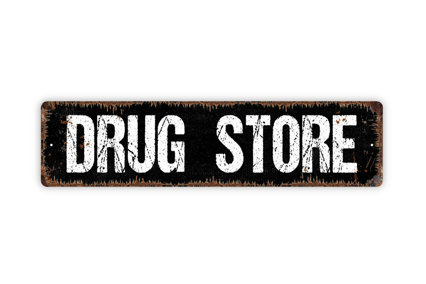 Drug Store Sign - Apothecary Pharmacy Doctor Nurse Pharmacist General Store Rustic Street Metal Sign or Door Name Plate Plaque