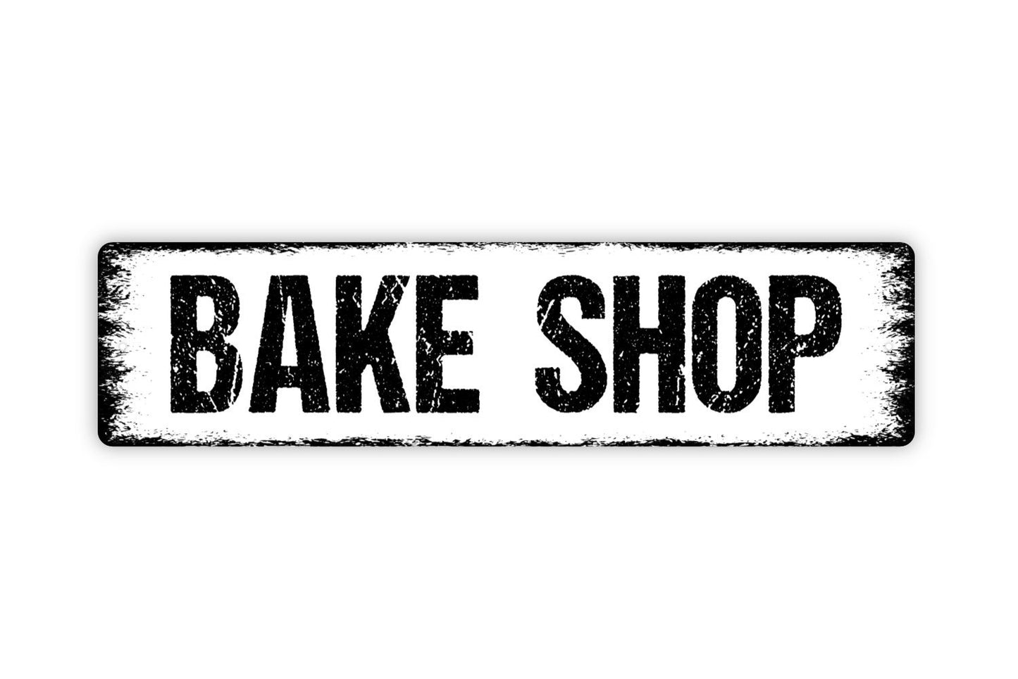 Bake Shop Sign - Kitchen Pantry Bakery Baked Goods Cake Bread Donut Shop Rustic Street Metal Sign or Door Name Plate Plaque