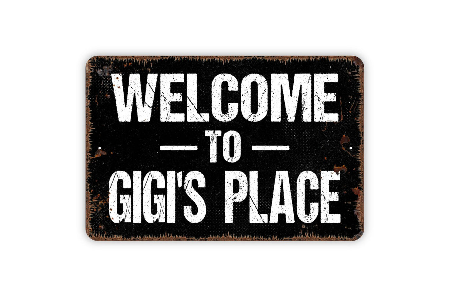 Welcome To Gigi's Place Sign - Grandchildren Welcome Metal Wall Art - Indoor or Outdoor