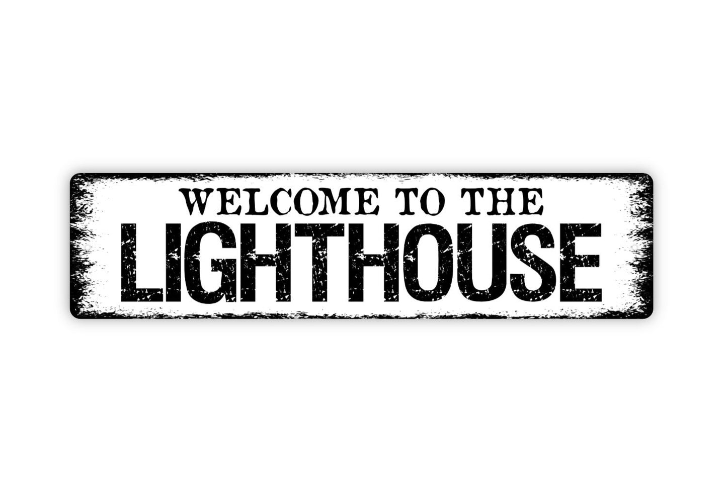 Welcome To The Lighthouse Sign - Bay Ocean Light House Ship Navigation Nautical Rustic Street Metal Sign or Door Name Plate Plaque