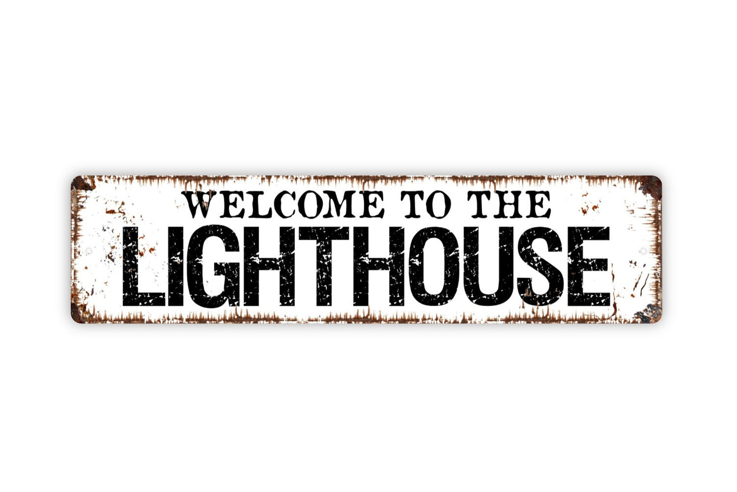 Welcome To The Lighthouse Sign - Bay Ocean Light House Ship Navigation Nautical Rustic Street Metal Sign or Door Name Plate Plaque