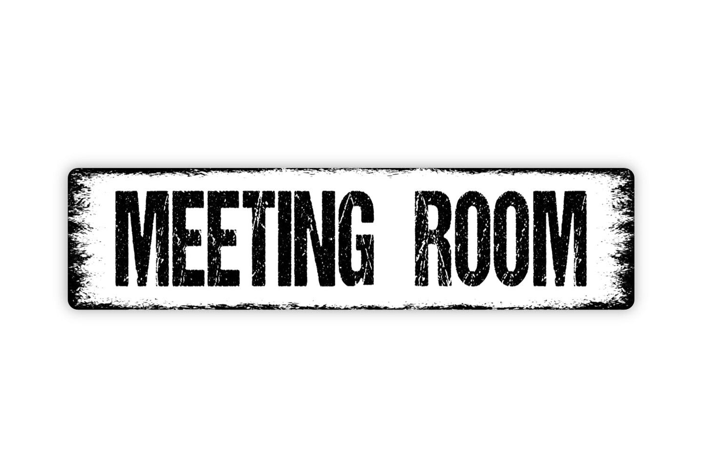 Meeting Room Sign - Conference Business Room Bathroom Funny Over The Toilet Sign Rustic Street Metal Sign or Door Name Plate Plaque