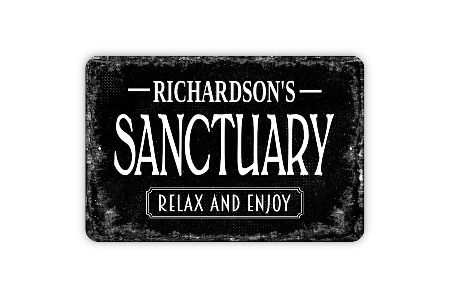 Personalized Sanctuary Sign - Metal Wall Art - Custom Name Sign