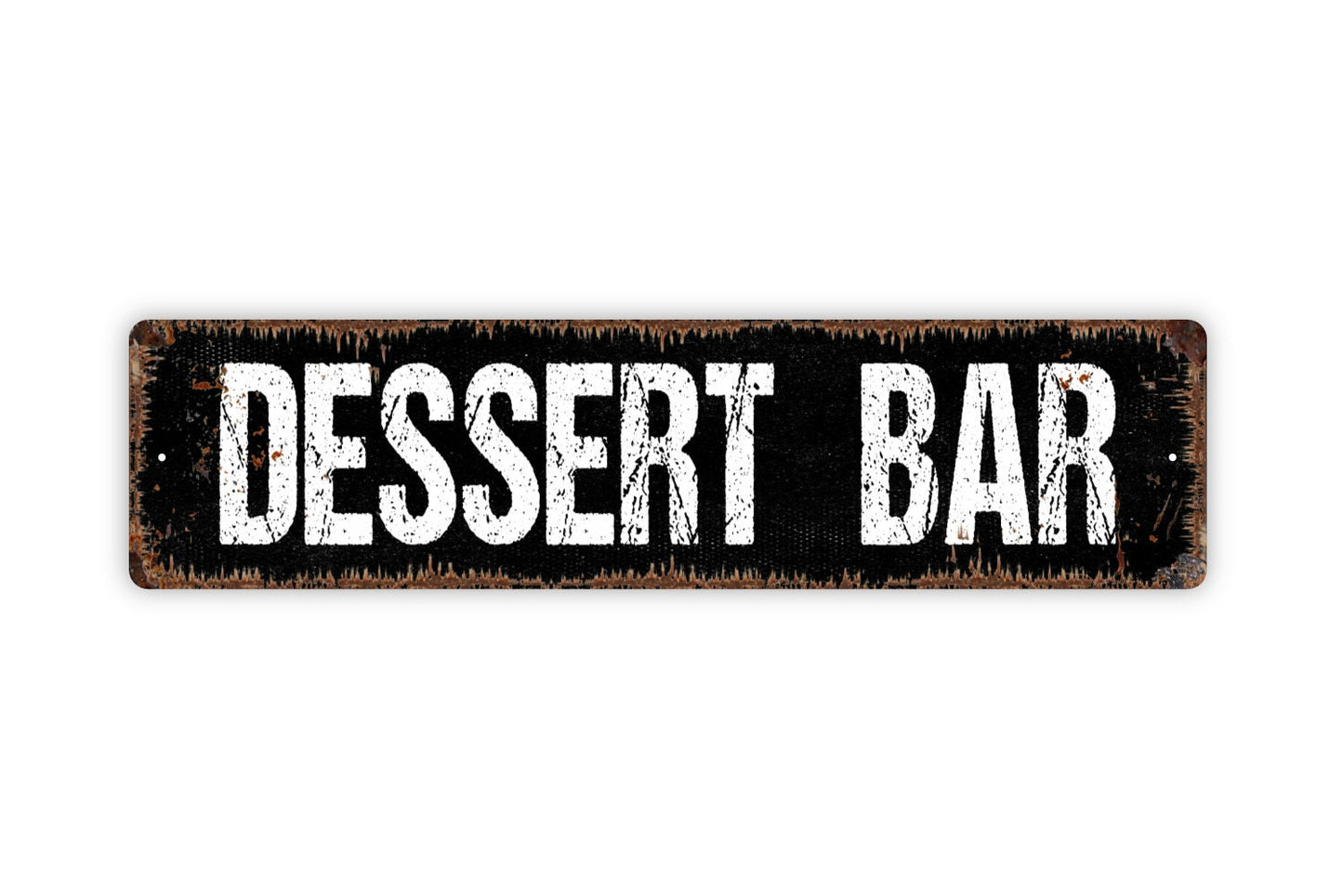 Dessert Bar Sign - Desserts Cakes Ice Cream Pie Yum Kitchen Pantry Rustic Street Metal Sign or Door Name Plate Plaque