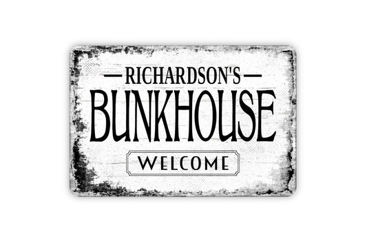 Bunkhouse Sign - Personalized Metal Wall Art - Custom Name Sign