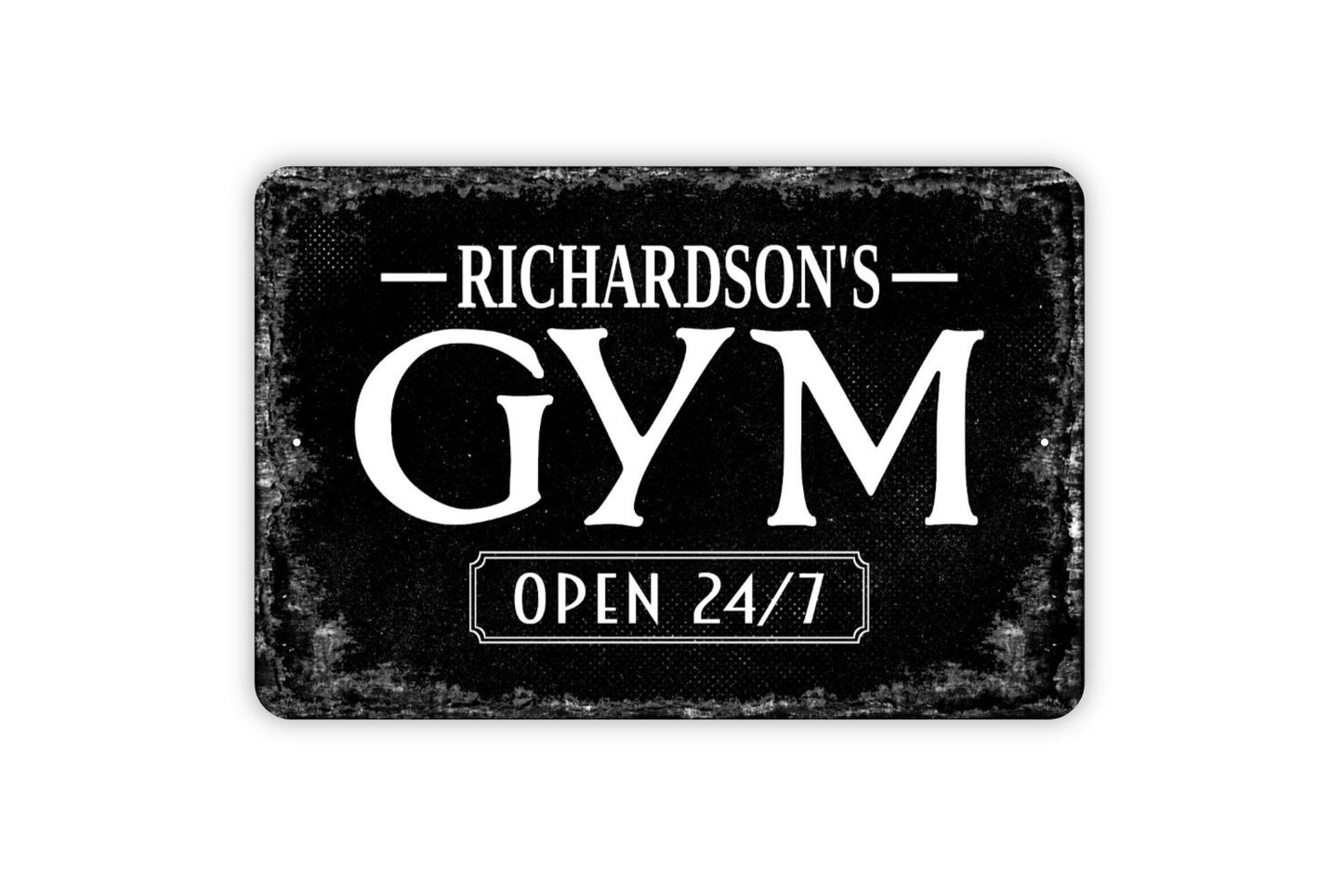 Gym Sign - Personalized Fitness Room Home Gym Workout Metal Wall Art - Custom Name Sign