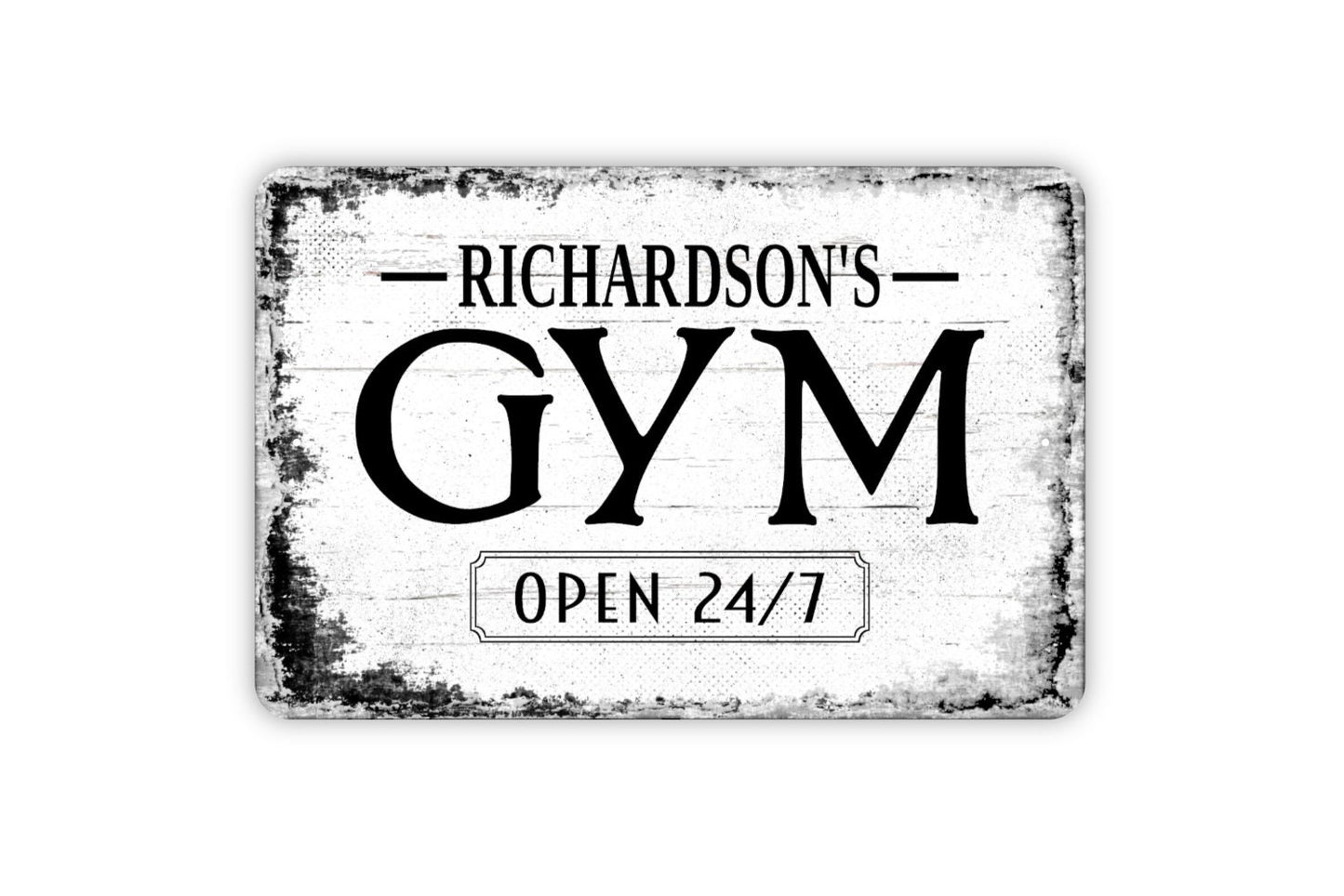 Gym Sign - Personalized Fitness Room Home Gym Workout Metal Wall Art - Custom Name Sign