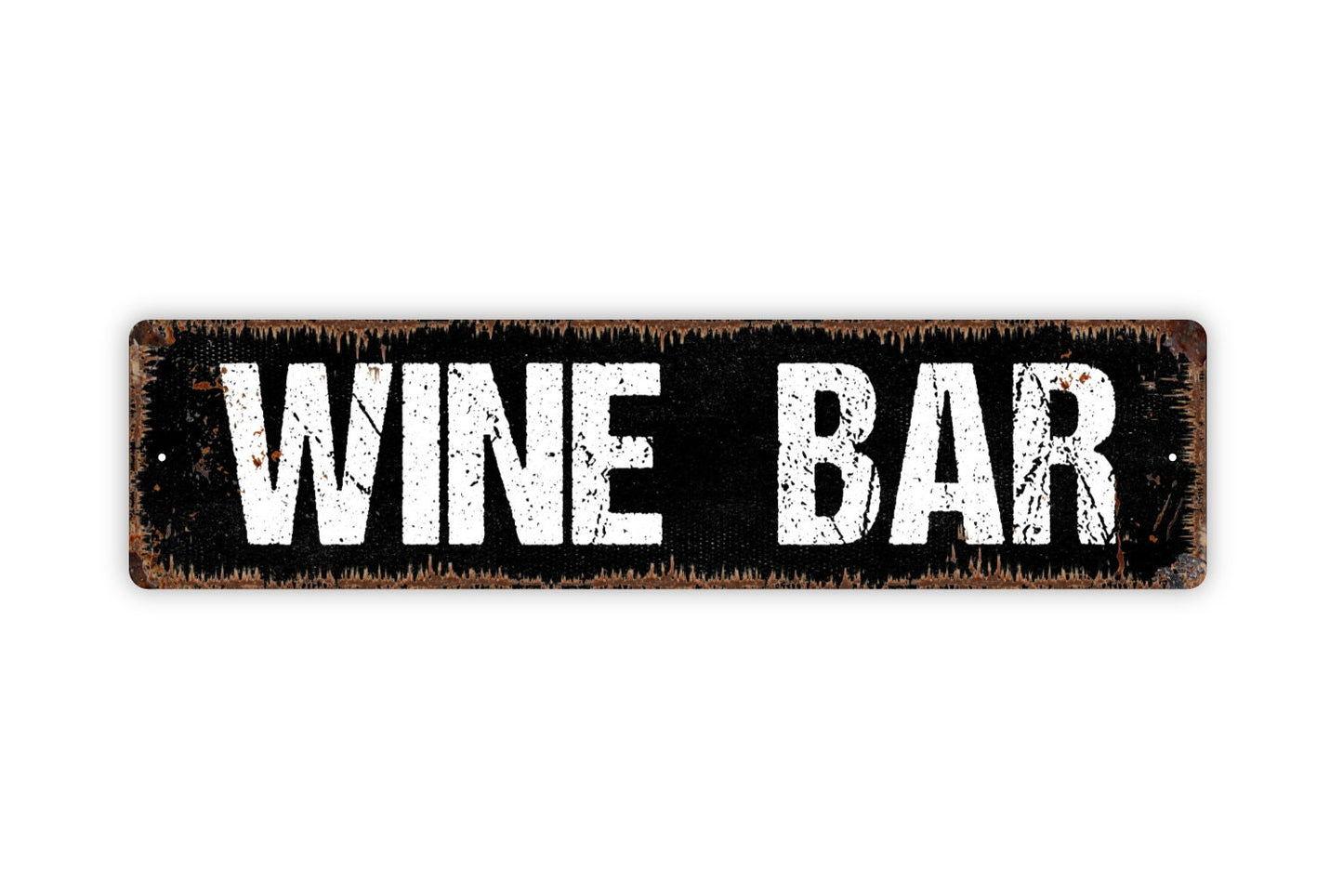 Wine Bar Sign - Winery Vineyard Cork Bottle Glass Kitchen Pantry Rustic Street Metal Sign or Door Name Plate Plaque