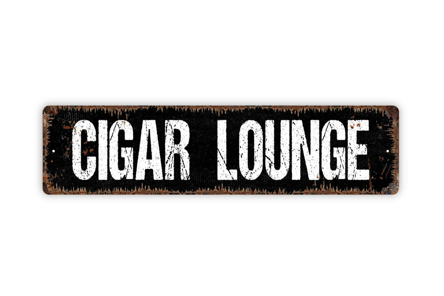 Cigar Lounge - Humidor Bar Pub Man Cave Rustic Street Metal Sign or Door Name Plate Plaque