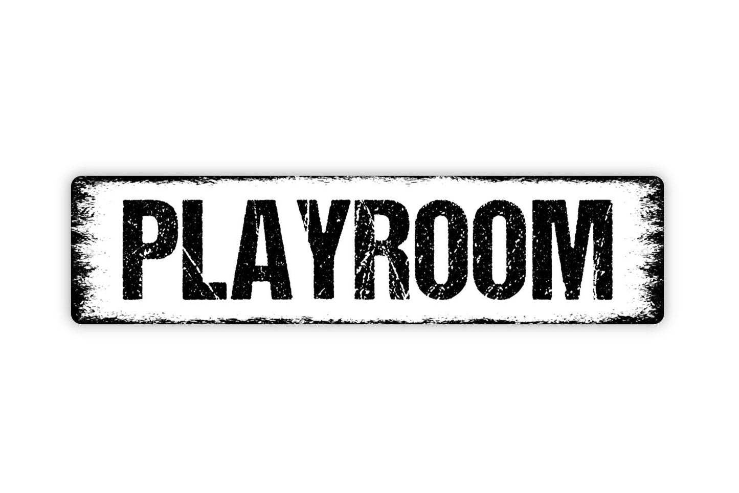 Playroom Sign - Kids Toy Room Hobby Clubhouse Fort Rustic Street Metal Sign or Door Name Plate Plaque