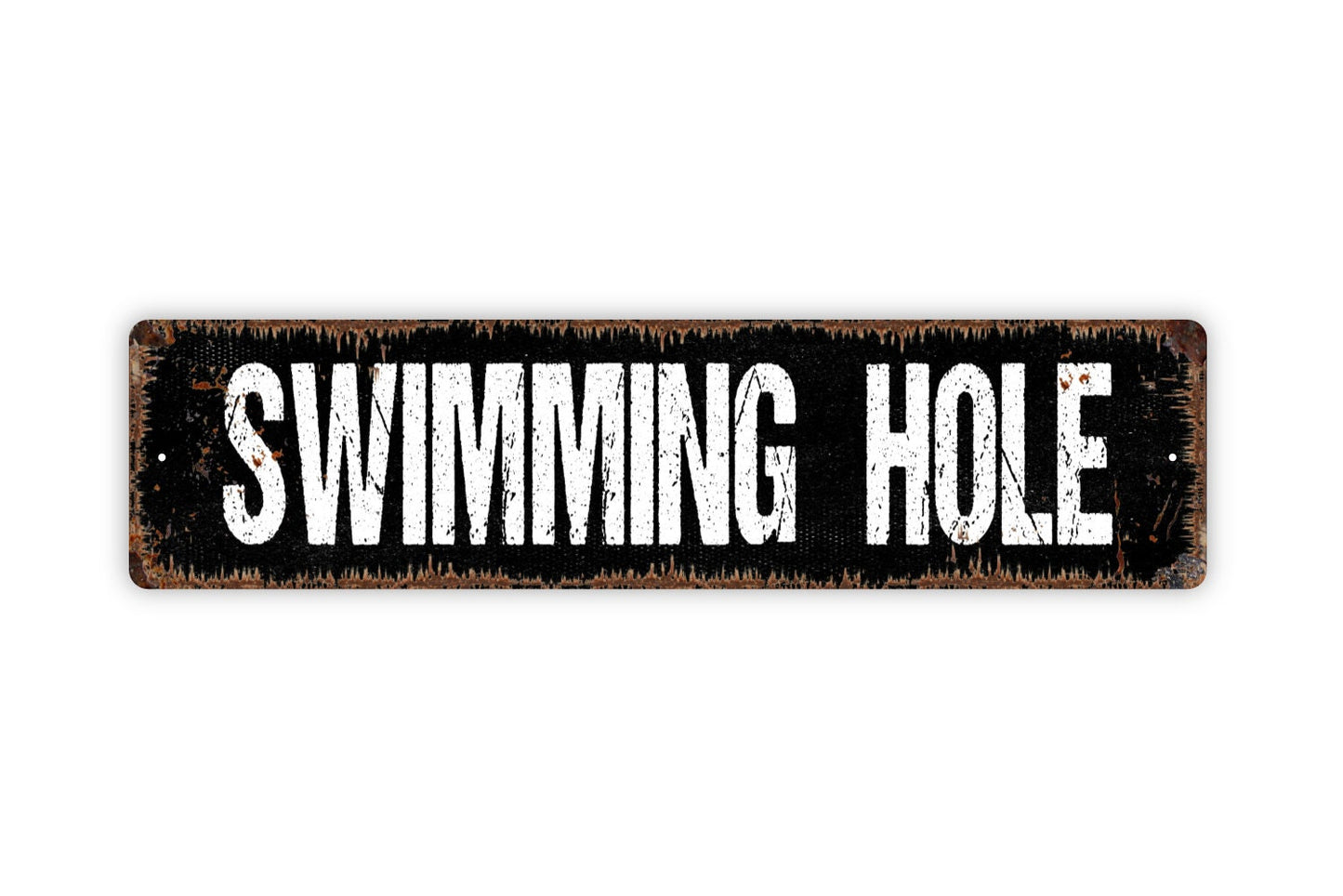 Swimming Hole Sign - Lake River Creek Pool Beach Rustic Street Metal Sign or Door Name Plate Plaque