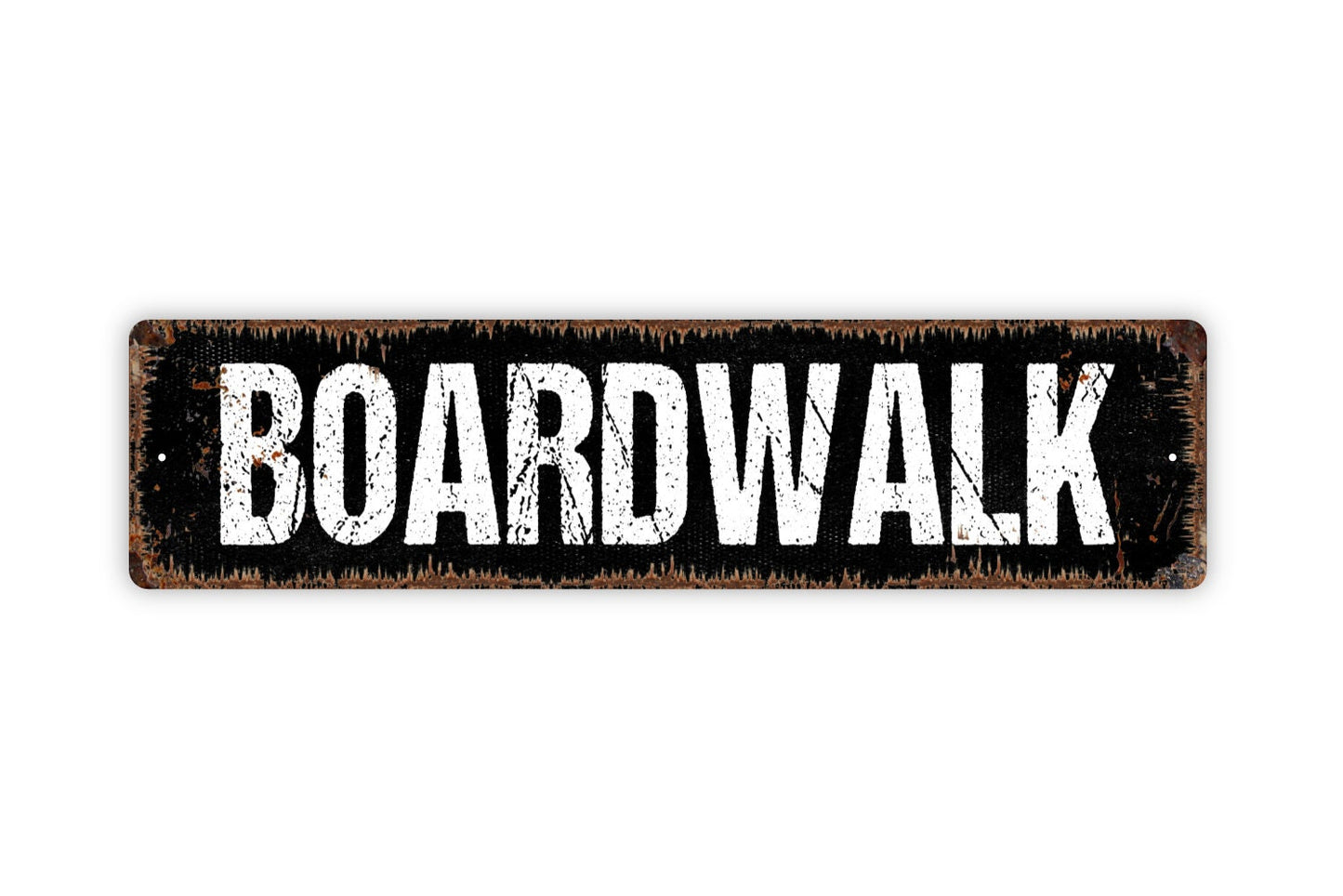 Boardwalk Sign -  Rustic Street Metal Sign or Door Name Plate Plaque