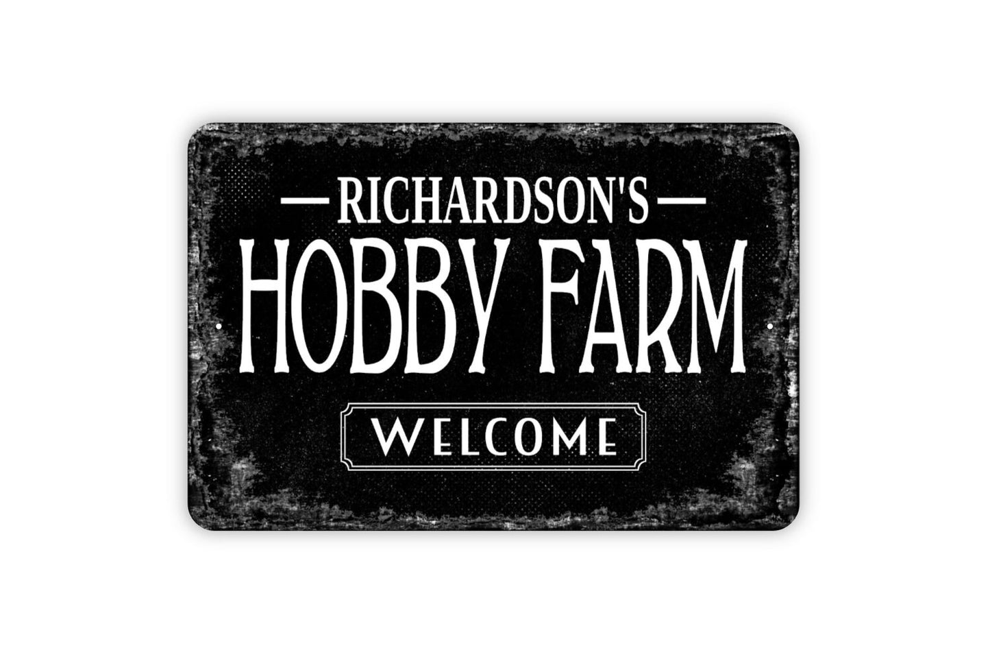 Hobby Farm Sign - Personalized Farm Farmhouse Ranch Metal Wall Art - Custom Name Sign