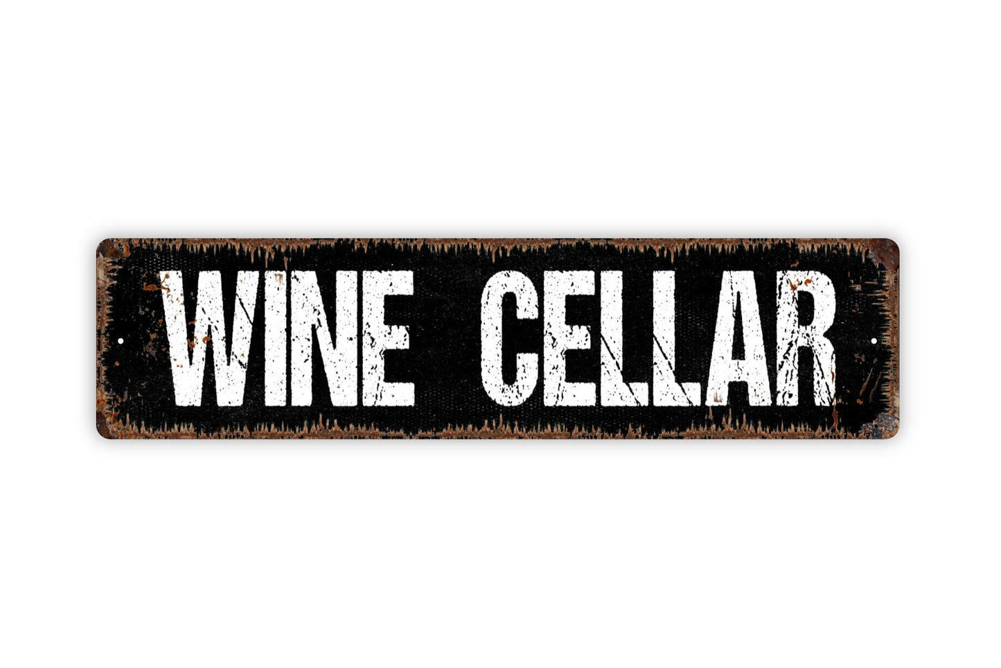 Wine Cellar Sign - Kitchen Pantry Winery Vineyard Cork Bottle Glass Rustic Street Metal Sign or Door Name Plate Plaque