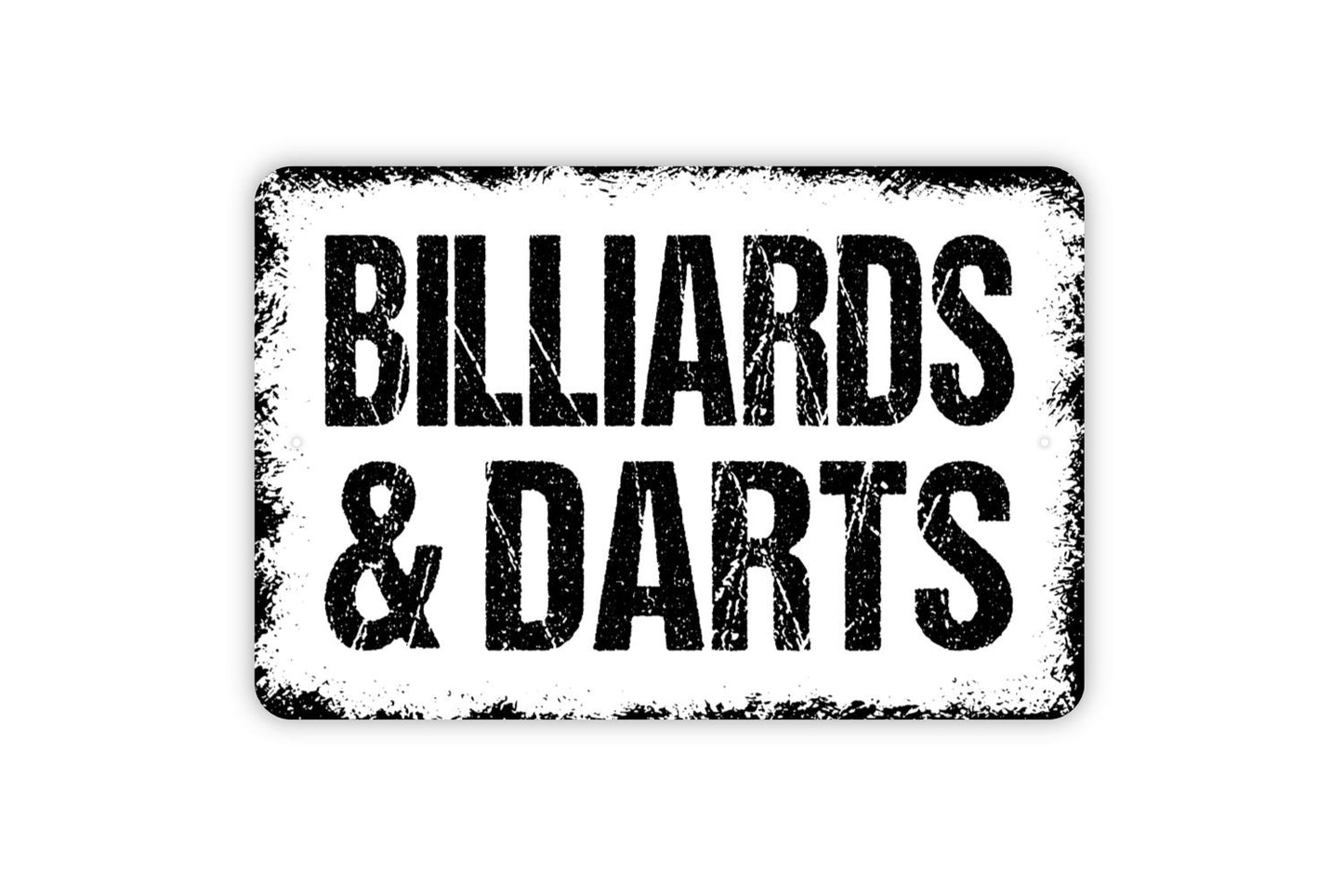 Billiards & Darts Metal Sign - Game Room Metal Wall Art - Indoor or Outdoor