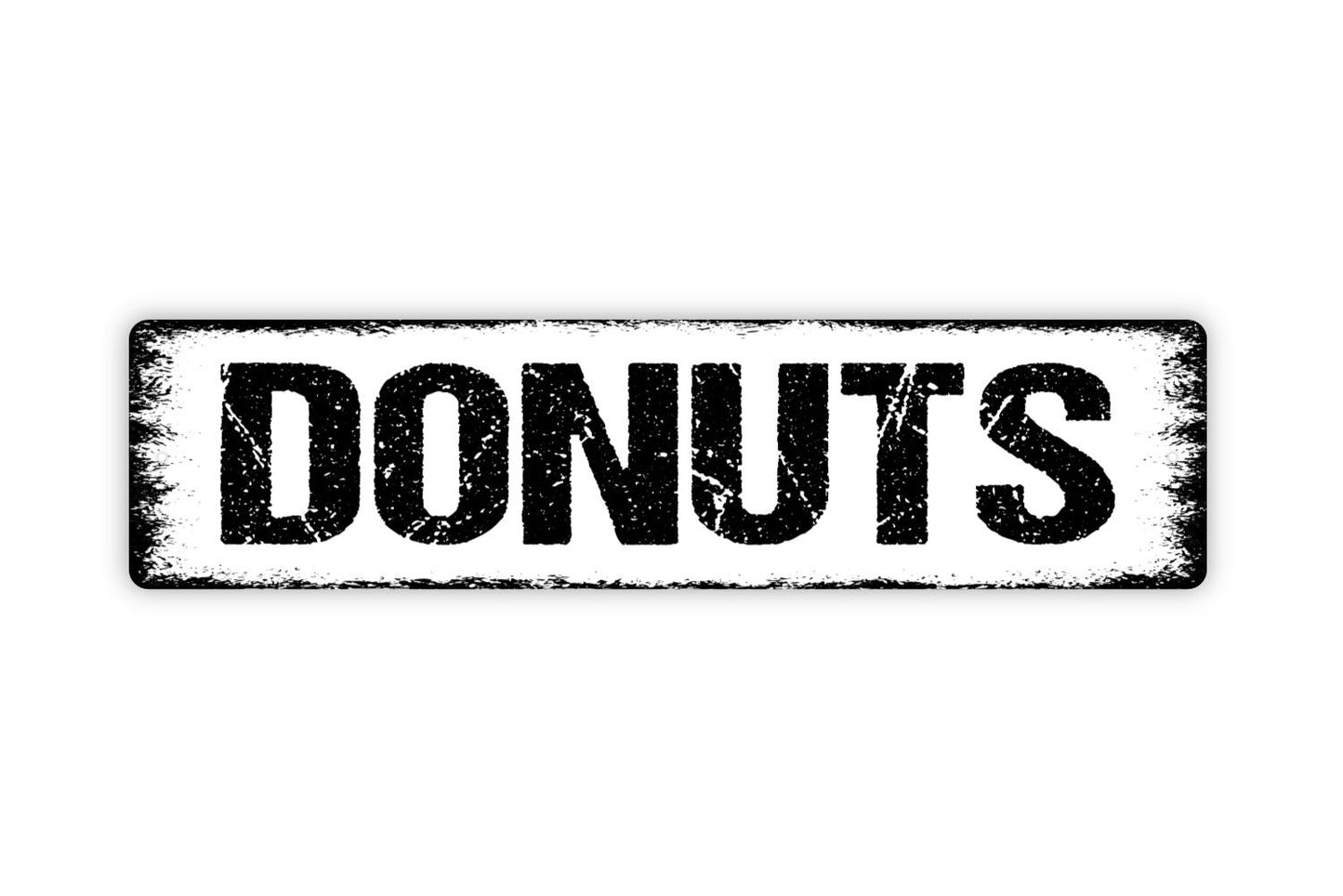 Donuts Sign - Kitchen Pantry Bakery Baked Goods Doughnuts Donut Shop Rustic Street Metal Sign or Door Name Plate Plaque