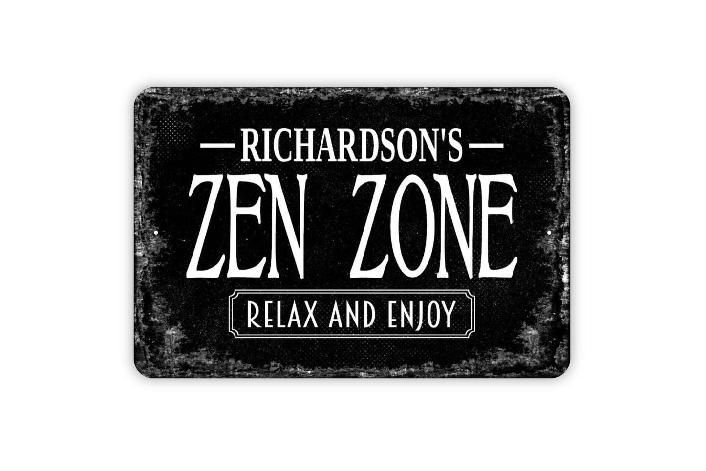 Zen Zone Sign - Personalized Zen Den Garden Living Room Relaxation Metal Wall Art - Custom Name Sign