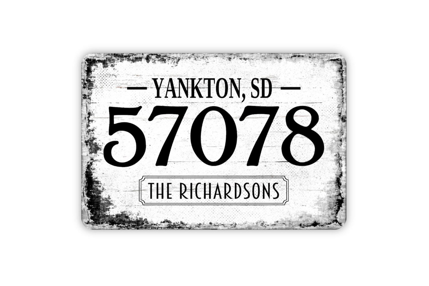 Zip Code Sign - Personalized Zip Code Address Metal Wall Art - Custom Name Sign