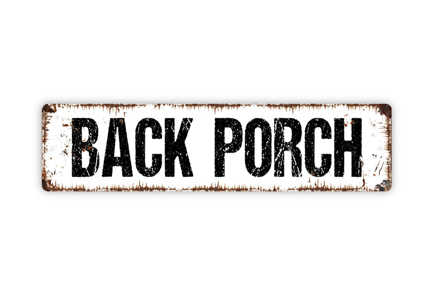 Back Porch Sign - Deck Patio Lanai Relax Backyard Rustic Street Metal Sign or Door Name Plate Plaque