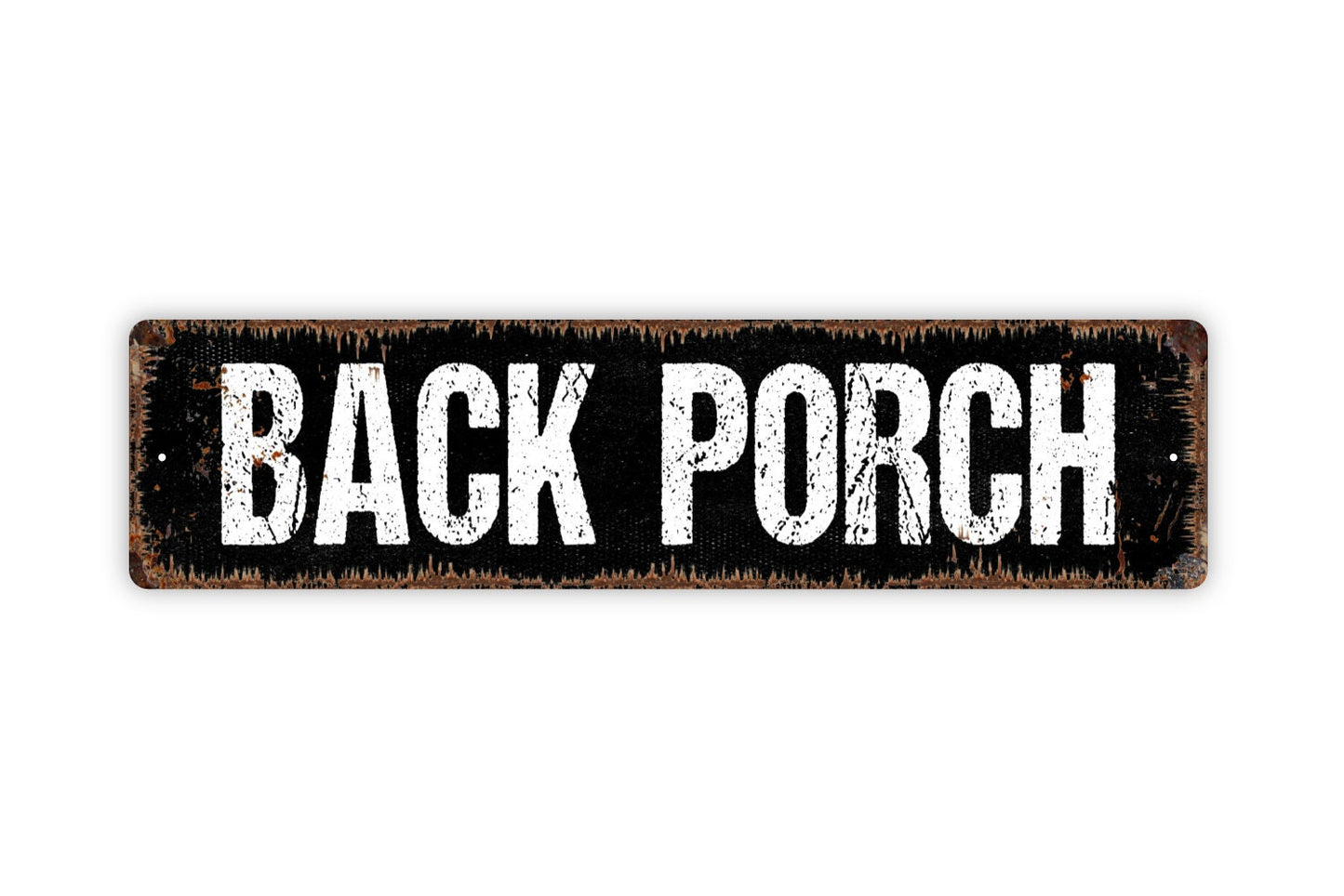 Back Porch Sign - Deck Patio Lanai Relax Backyard Rustic Street Metal Sign or Door Name Plate Plaque