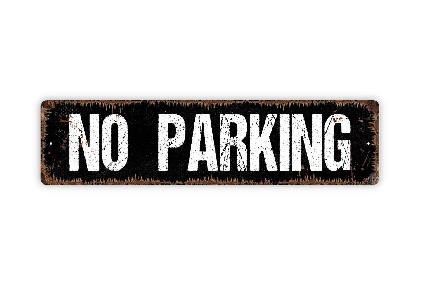 No Parking Sign - Do Not Block Private Property Rustic Street Metal Sign or Door Name Plate Plaque