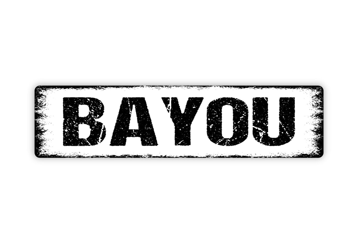 Bayou Sign - Marsh Land Swamp Lake River Marshy Outlet Rustic Street Metal Sign or Door Name Plate Plaque