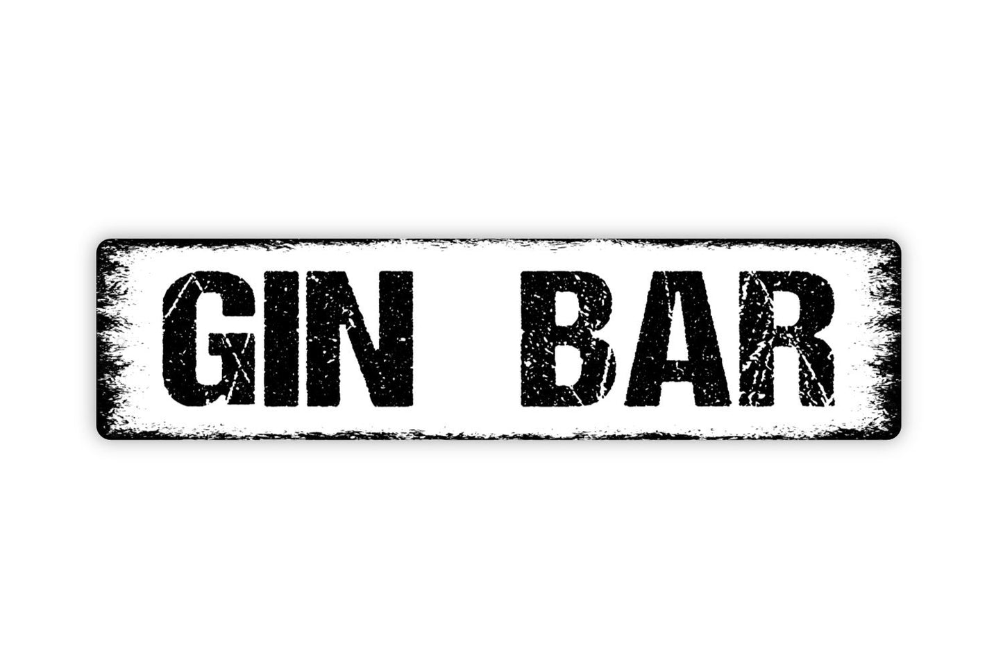 Gin Bar Sign - Pub Saloon Tavern Alcohol Drink Cocktails Rustic Street Metal Sign or Door Name Plate Plaque