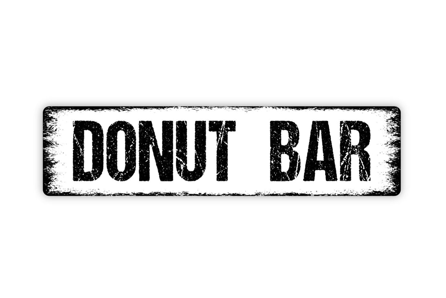 Donut Bar Sign - Doughnuts Breakfast Bakery Baked Goods Kitchen Pantry Rustic Street Metal Sign or Door Name Plate Plaque