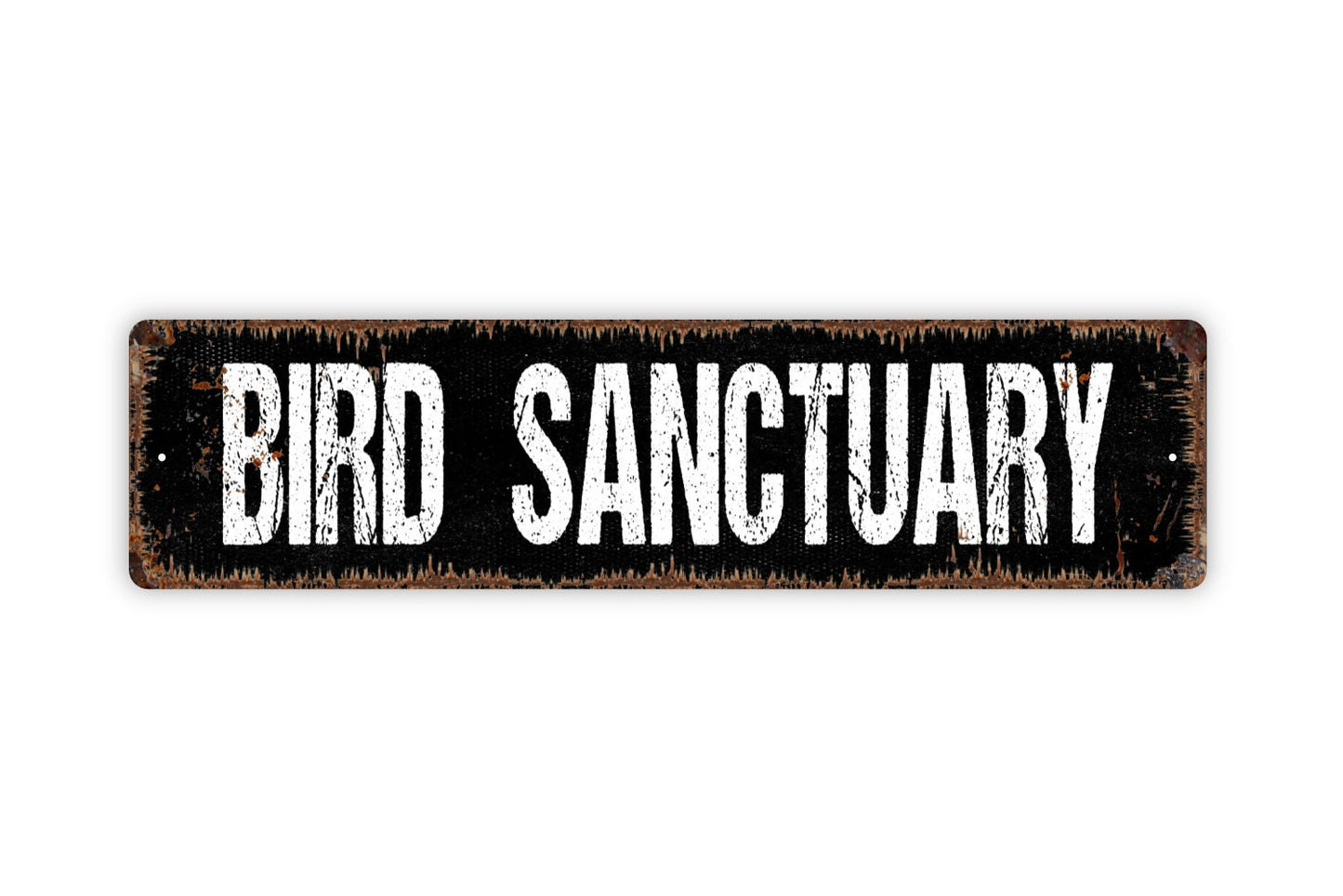 Bird Sanctuary Sign - Apiary Bird Feeder Nest Birdhouse Garden Rustic Street Metal Sign or Door Name Plate Plaque