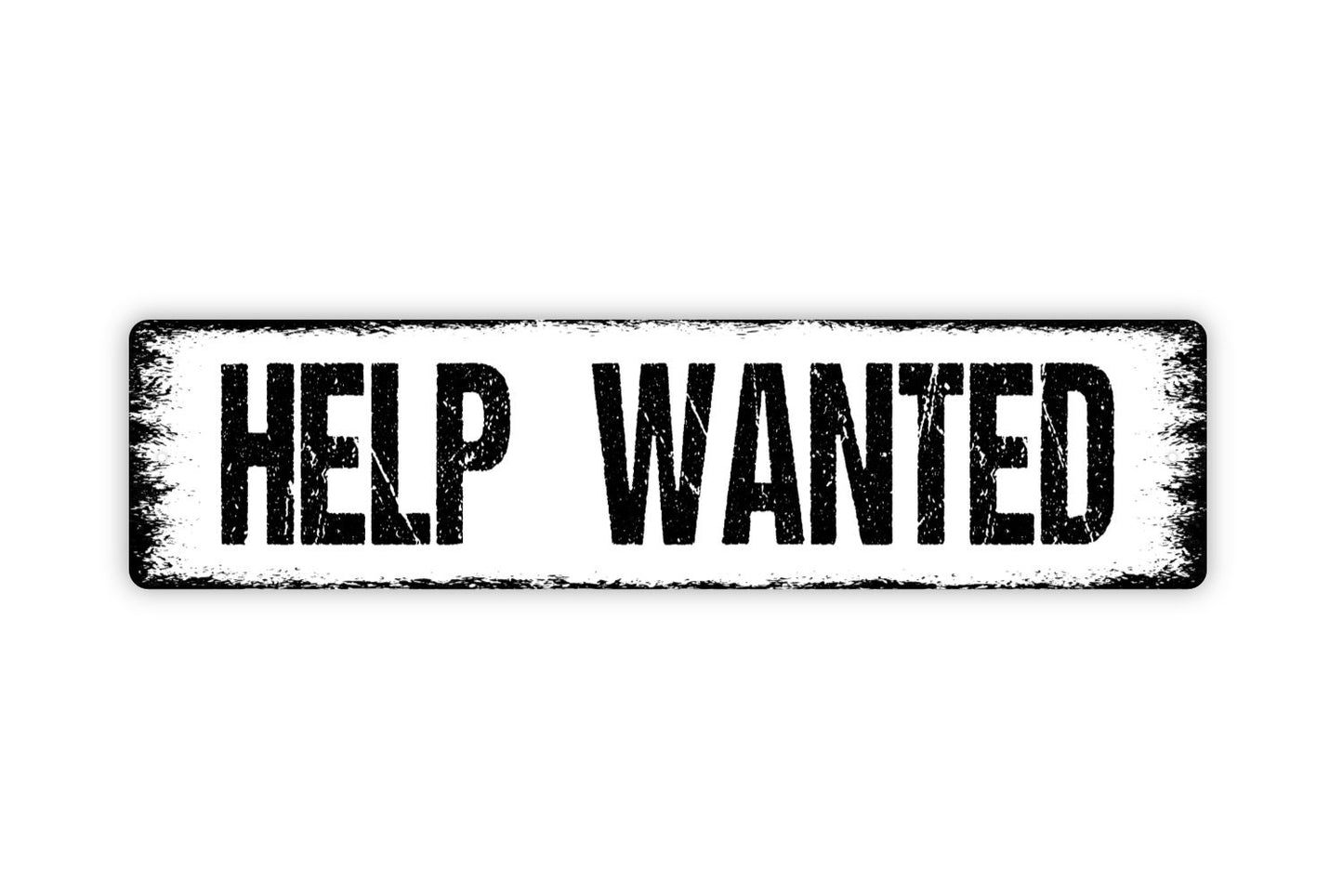 Help Wanted Sign - Now Hiring Apply Within Rustic Street Metal Sign or Door Name Plate Plaque