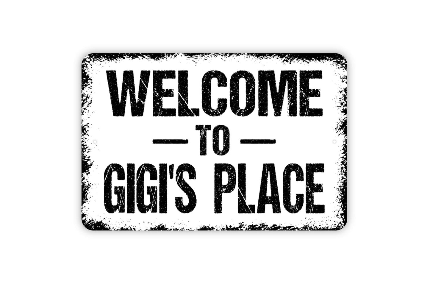 Welcome To Gigi's Place Sign - Grandchildren Welcome Metal Wall Art - Indoor or Outdoor