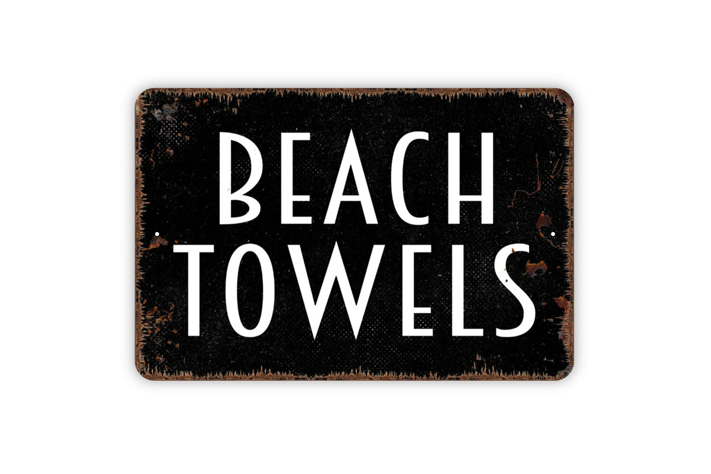 Beach Towels Sign - Linen Metal Wall Art - Indoor or Outdoor