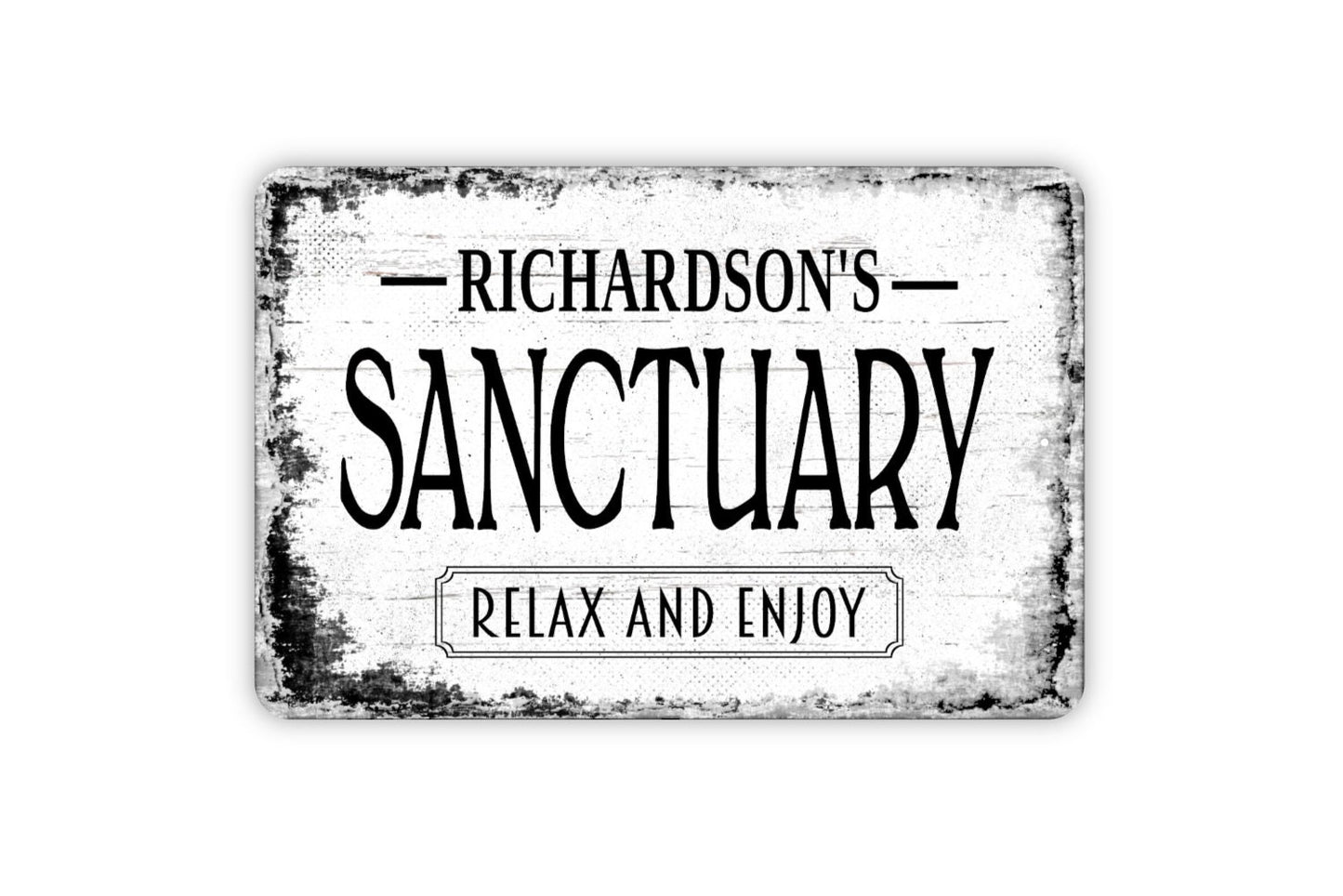 Personalized Sanctuary Sign - Metal Wall Art - Custom Name Sign