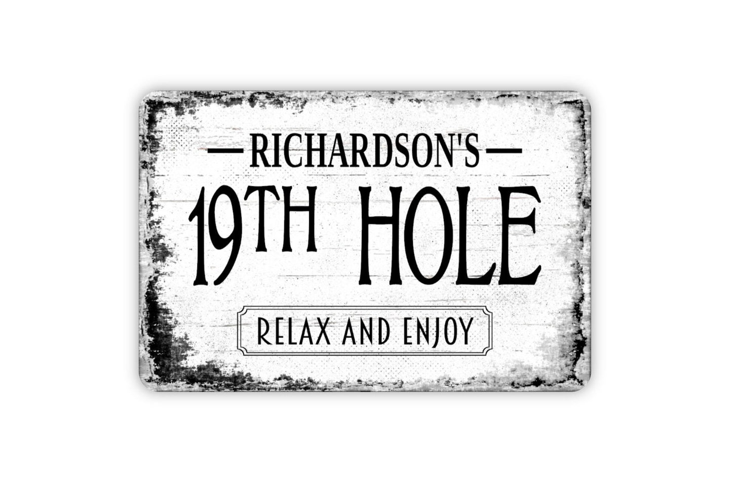 19th Hole Sign - Golfing Bar Personalized Metal Wall Art - Custom Name Sign