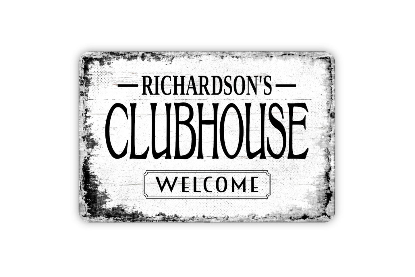 Clubhouse Sign - Personalized Metal Wall Art - Custom Name Sign