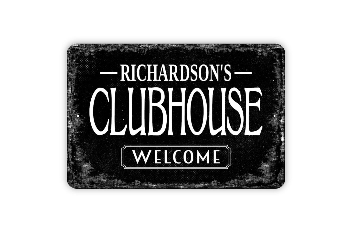 Clubhouse Sign - Personalized Metal Wall Art - Custom Name Sign