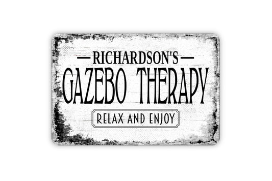 Gazebo Therapy Sign - Personalized Metal Wall Art - Custom Name Sign