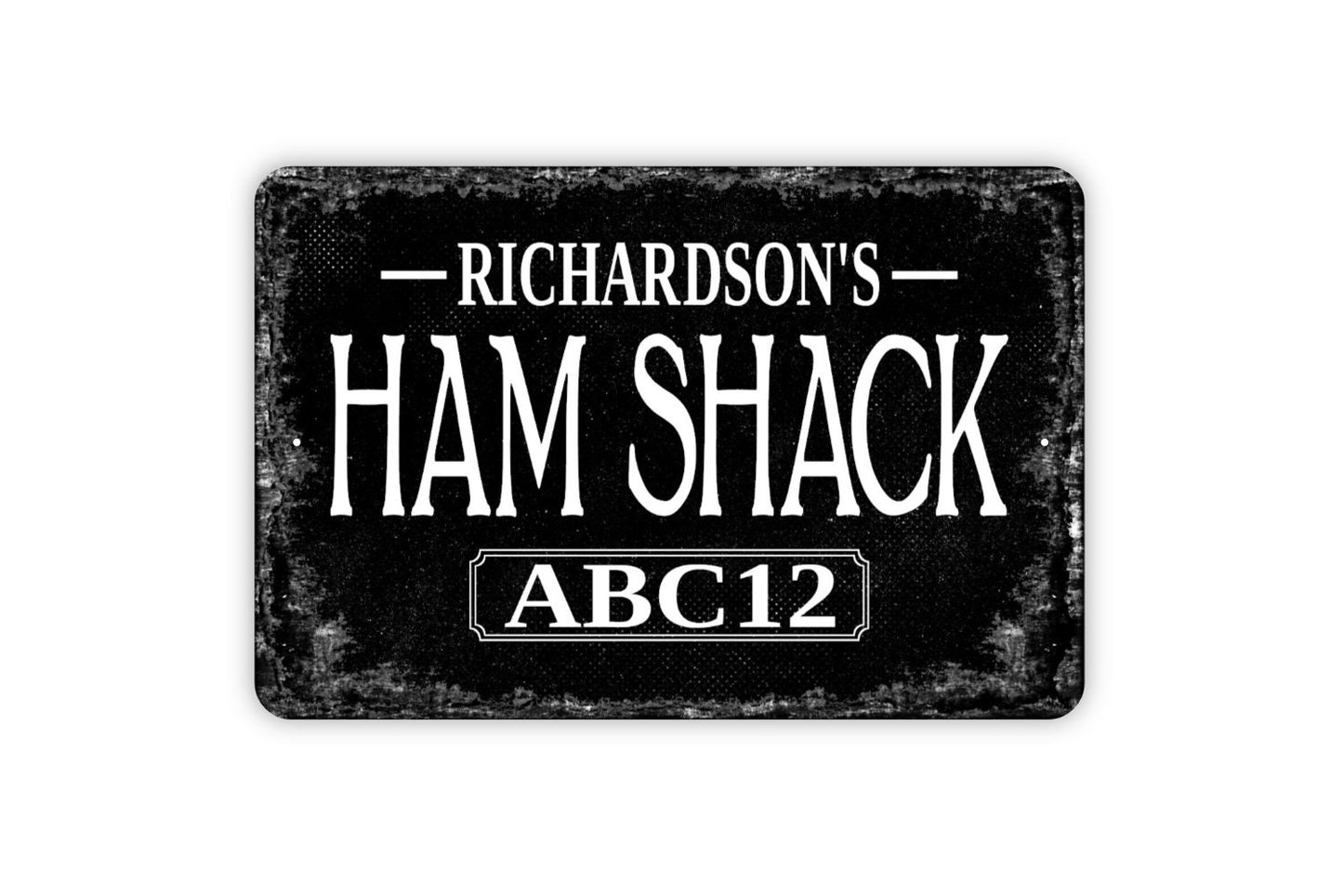 Ham Shack Sign - Personalized Radio Operator Call Sign Transmit Metal Wall Art - Custom Name Sign