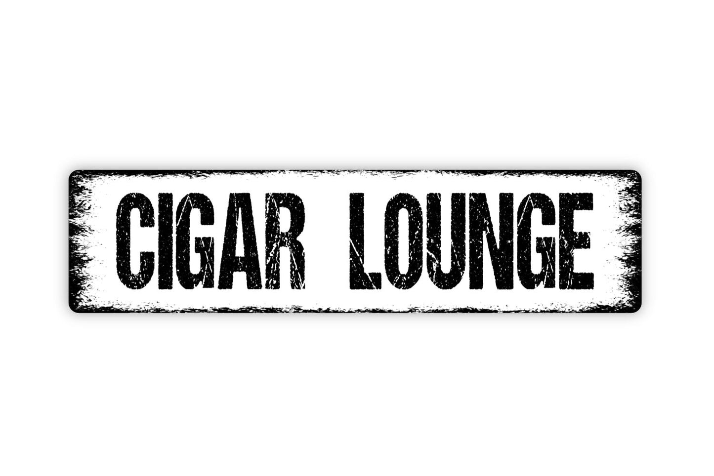 Cigar Lounge - Humidor Bar Pub Man Cave Rustic Street Metal Sign or Door Name Plate Plaque