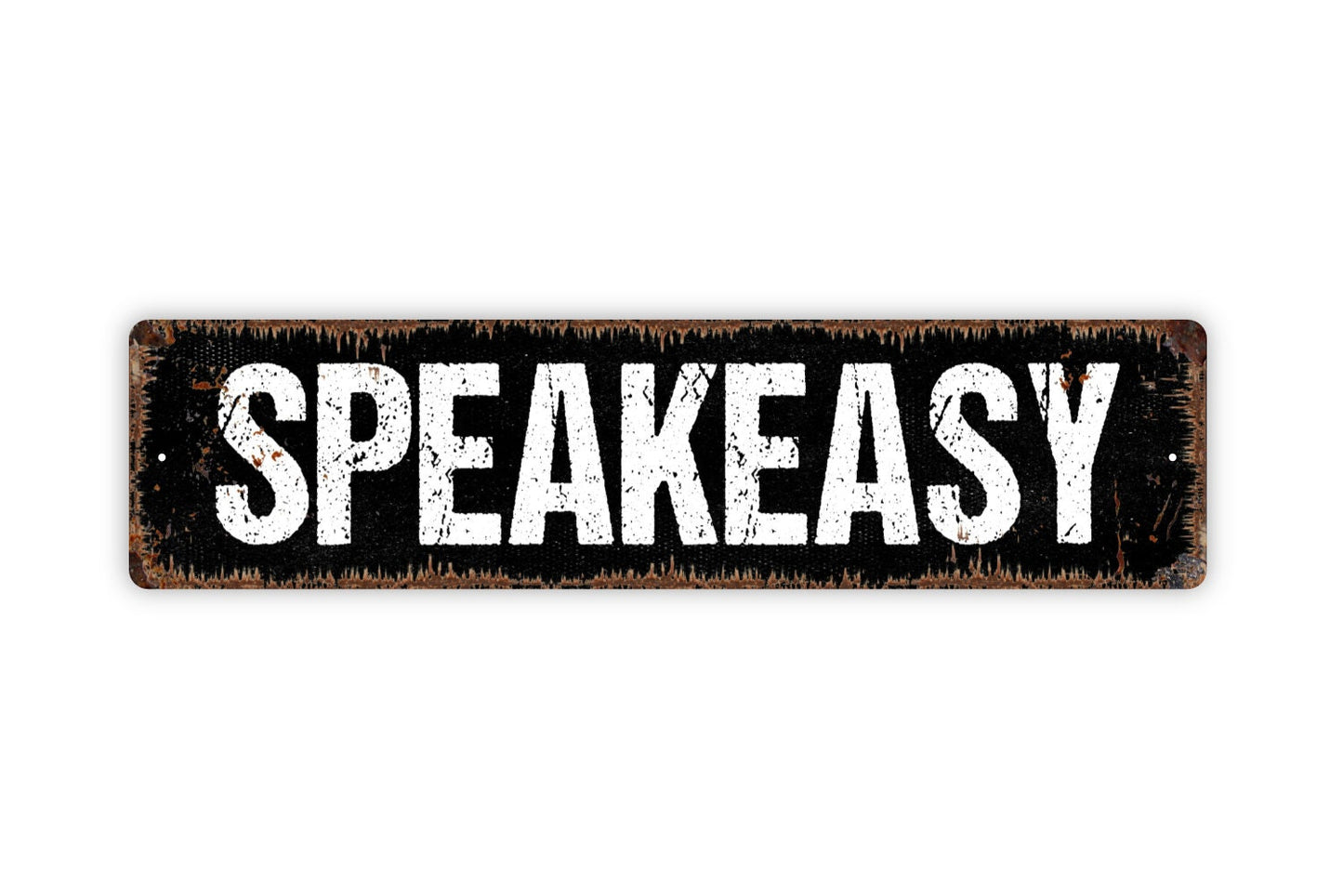 Speakeasy Sign - Pub Bar Drinks Serve Here Rustic Street Metal Sign or Door Name Plate Plaque