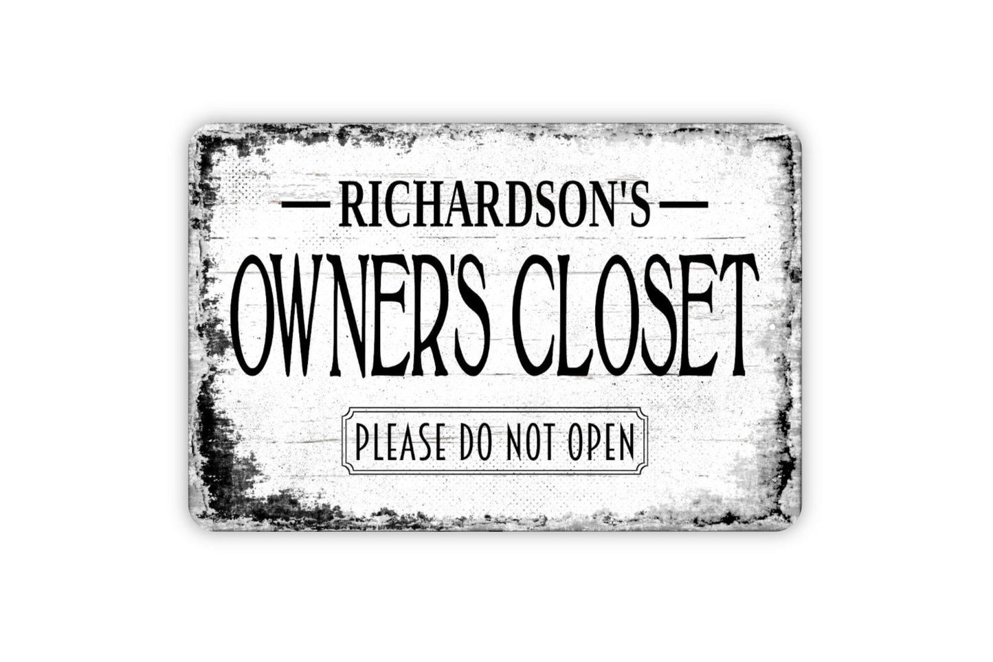 Owner's Closet Sign - Personalized Metal Wall Art - Custom Name Sign