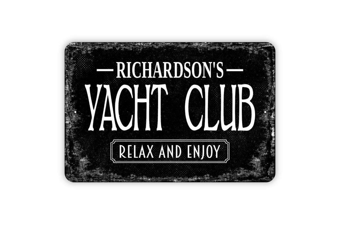 Yacht Club Sign - Personalized Boat Captain Lake Dock Ship Metal Wall Art - Custom Name Sign